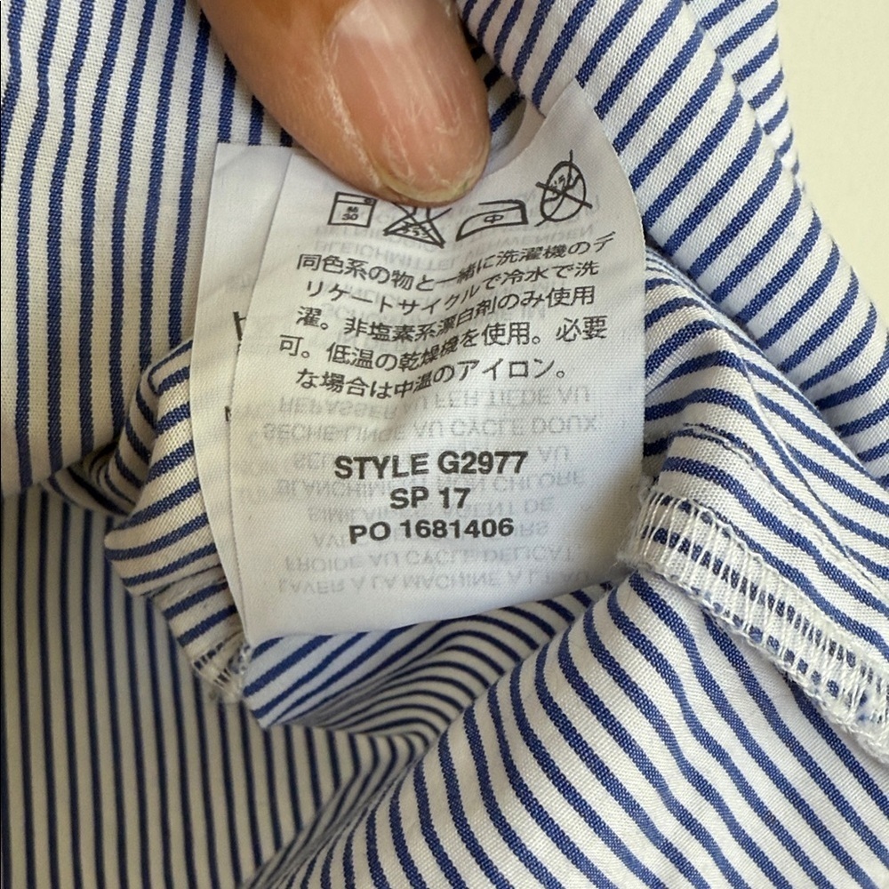 J. Crew Women’s Blue Pinstripe Casual Shirt - Picture 6 of 7